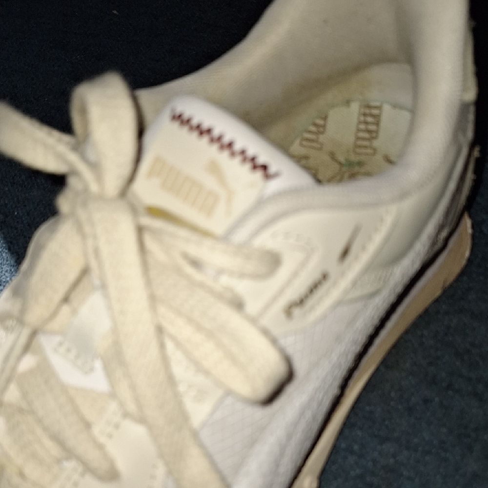 Puma White and Tan Athletic Shoes - Picture 6 of 10